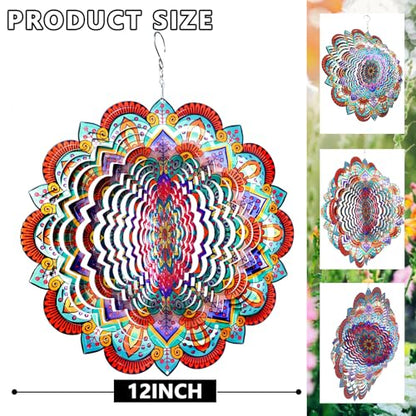 Wind Spinner Mandala Sunflower, Wind Spinners for Yard Garden - color: Mandala Sunflower