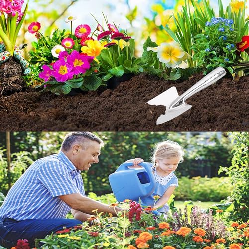 Stainless Steel Hand Trowel, Rustproof Heavy Duty Measuring Garden Shovel - color: Narrow Graduated Spatula