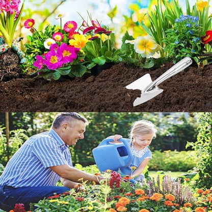 Stainless Steel Hand Trowel, Rustproof Heavy Duty Measuring Garden Shovel - color: Narrow Graduated Spatula