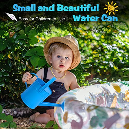 Blue Metal Watering Can, 1.5L for Kids Comfort Handle - color: Blue