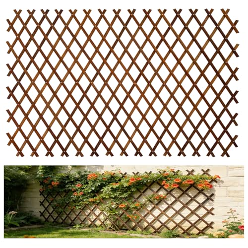 Bamboo Expandable Trellis for Climbing Plants, Wood Garden Lattice Fence Panel for Outdoor Balcony Patio Plant Support for Ivy Vine Roses,Animal Barrier,Indoor Balcony Patio Decor - size: 0.9X1.8M