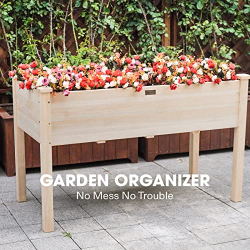 VIVOSUN Raised Garden Bed with Legs Outdoor Wood 48x24x30 Elevated Planter - size: 48 x 24 x 30 Inches (Elevated)