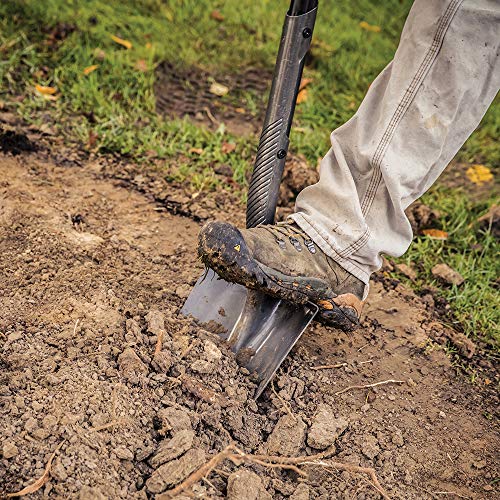 Fiskars 44" Pro Garden Shovel, Heavy Duty Gauge Steel Spade with Sharpened Edge for Digging and Turning Soil, Gardening Tool with Ergonomic Aluminum D-Handle