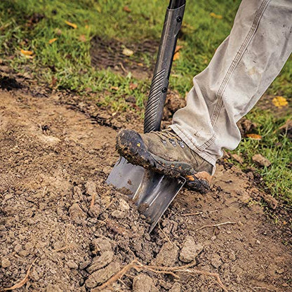 Fiskars 44" Pro Garden Shovel, Heavy Duty Gauge Steel Spade with Sharpened Edge for Digging and Turning Soil, Gardening Tool with Ergonomic Aluminum D-Handle