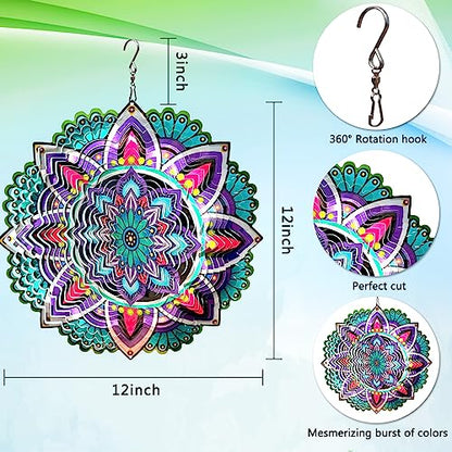 Wind Spinner Mandala Jasmine, Stainless Steel Wind Spinners - color: Mandala Jasmine