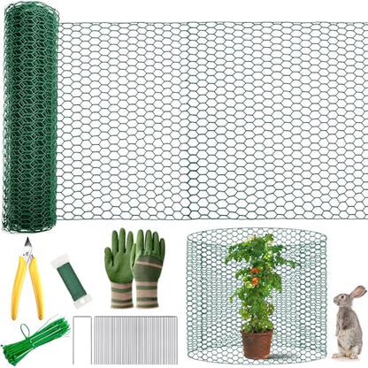 Plant Protectors from Animals with Extra Wide 24" Chicken Wire - 400" Long Complete DIY Metal Mesh Kit for Large Garden & Craft Projects - size: 24*400 Inch