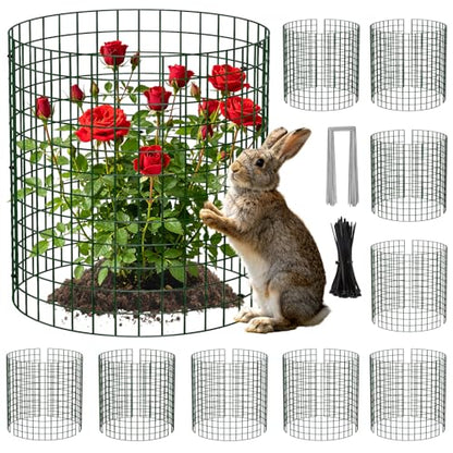 Unves 10 Set Plant Protectors from Animals, 12" x 12" Wire Plant Cages