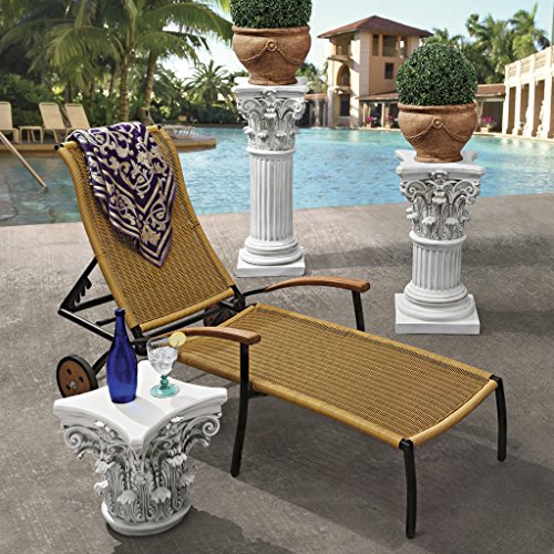 Design Toscano Corinthian Pedestal Column Plant Stand, Medium 29 Inch Tall, Cast Stone Resin, Antique Stone Finish - size: Medium, style: Corinthian