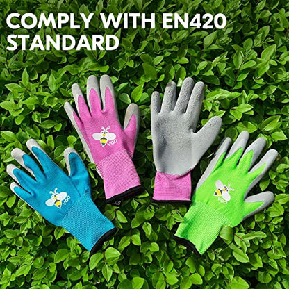 Vgo... 1-Pair Age 5-7 Kids Gardening Gloves, Children Yard Work Gloves, Soft Safety Rubber Gloves (XXS, Purple, KID-RB6013) - color: 1 Pair - Purple, size: XXS Age 5-7 (Pack of 1)