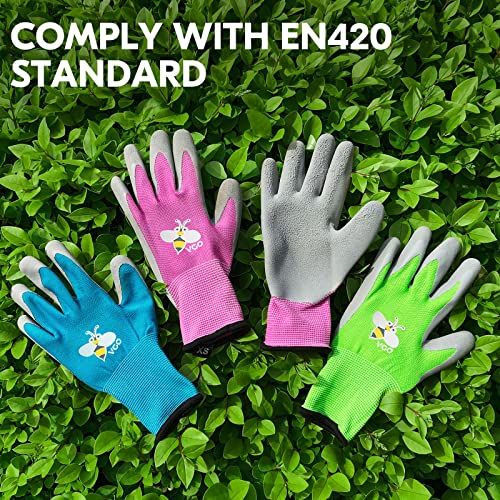Vgo... 1-Pair Age 5-7 Kids Gardening Gloves, Children Yard Work Gloves, Soft Safety Rubber Gloves (XXS, Blue, KID-RB6013) - color: 1 Pair - Blue, size: XXS Age 5-7 (Pack of 1)