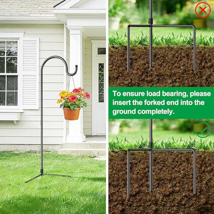 GOFORWILD 33 Inch 8 Pack Shepherd Hook for Garden Decor - size: 33 Inch