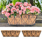 LaLaGreen Metal Wall Planter (16 in, 2 Pack) Black Coco Liner Flower Boxes - size: 16" (41cm)x2 Pack