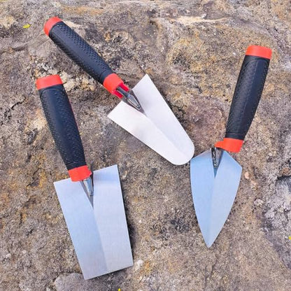 3 Pieces Masonry Trowel Carbon Steel Bricklaying Hand Tool Set - size: 6"--3 Pcs