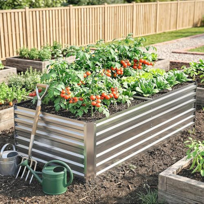 Outsunny Galvanized Raised Garden Bed Kit, 6' x 3' x 2', Silver - color: Silver, size: 6' x 3' x 2'