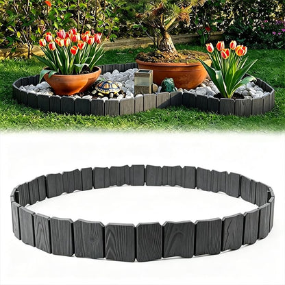 11.42 inch x 8pcs Garden Edging Border Grey Light Easy Install - color: 8pc-Grey