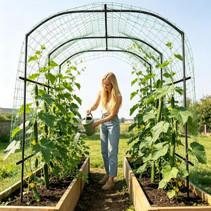 SUNYRISY Garden Arch Trellis for Climbing Plants Outdoor 87" x 71" x 75" - size: 87"H x 71"L x 75"W