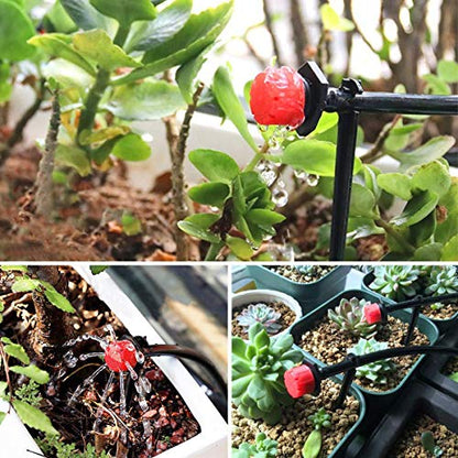100 Pcs 360 Degree Adjustable Irrigation Drippers Sprinklers, 1/4 Inch Emitters Drip for Watering System Drip Irrigation System Gardens Lawn