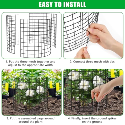 10 Pack Plant Protectors from Animals, 13x12 Plant Cages for Outdoor Plants - size: 10 PACK-13x12inch