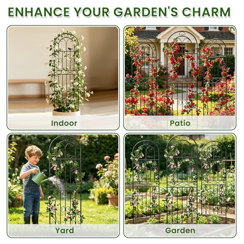 2 Pack 70.8"x19.7" Metal Gardon Trellis for Climbing Plants Outdoor, - size: 2P: 70.8" H x 19.7" W