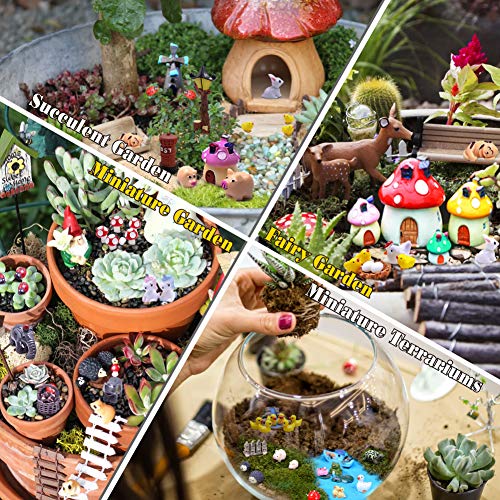 Dracarys Selected 100 Pcs Fairy Garden Accessories, Mini Resin Animals, Miniature Figurines, Micro Landscape Ornaments Kit, Garden DIY Animals, Environmental Resin, Forest Encounters - style: 100-Forest Encounters