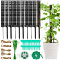 10 Set Plastic Moss Poles for Climbing Plants Indoor Stackable Self Watering Hollow Monstera Plant Support, Moss Not Included(Black) - color: Black