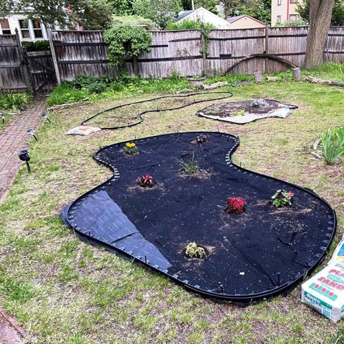 Garden Landscape Edging - 60 FT Black, 60 Spikes, 2 Inch Tall - size: 60ft edging