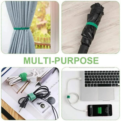 2 Rolls Reusable Nylon Plant Ties Loop Hook Garden Support Tape, (Green) - color: Green