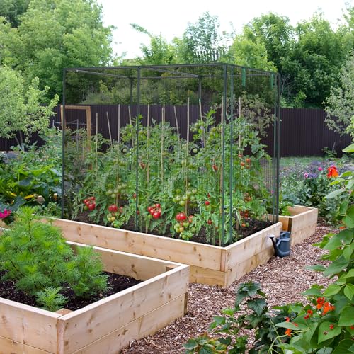 Ohuhu Crop Cages for Garden Plant:6.6x3.9x5.3 Ft Plant Protection Tent with Zippered Door, Raised Bed Cover, Garden Bed Cover with Frame, Wind-Resistant Plant Cages for Outdoor Plants - size: 6.6' x 3.9' x 5.3'