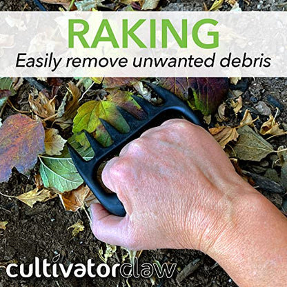Bear Paws Cultivator Claw - Ergonomic Gardening Tools - Hand Held Garden Tool - Hand Rake - Strong Nylon Weeder - Manual Weeding, Aerating, Cultivating… - color: black