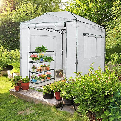 EAGLE PEAK 8x6 Easy Setup Pop Up Greenhouse, Clear/White - color: Clear/White, size: 8x6