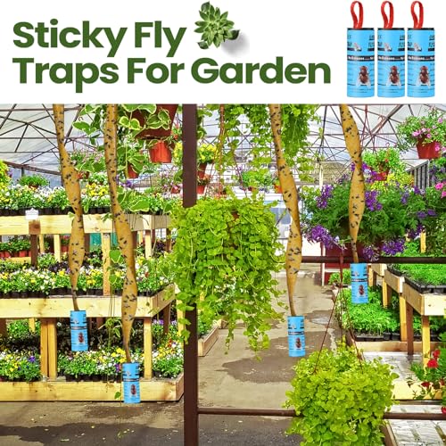 Qualirey 80 Pack Fly Strips Sticky Hanging Indoor Outdoor,Light Blue - color: Light Blue