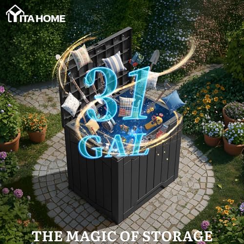 YITAHOME 31 Gallon Deck Boxes Set of 2 - color: Black, size: 31 Gallon 2pcs