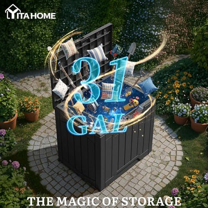 YITAHOME 31 Gallon Deck Boxes Set of 4 - color: Black, size: 31 Gallon 4pcs