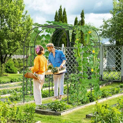 SUNYRISY 87" x 59" x 47.2" Garden Arch Trellis for Climbing Plants Outdoor - size: 87"H x 59"L x 47.2"W
