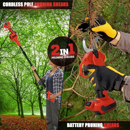 Pruning Shears with Pole for Milwaukee 18V Battery, No Battery
