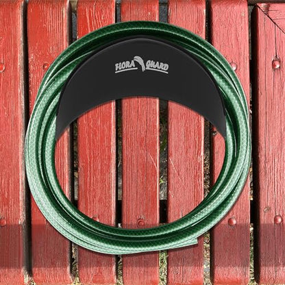 FLORA GUARD Garden Hose Holder, Heavy Duty Hose Hanger Wall Mount - color: Black