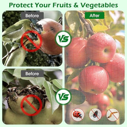 10'x10' Fruit Tree Netting Cover with Zipper and Drawstring