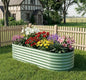 Garvee 6x3x2ft Galvanized Raised Garden Bed, Oval Outdoor Metal Planter Box - color: Green-oval, size: 6x3x2ft