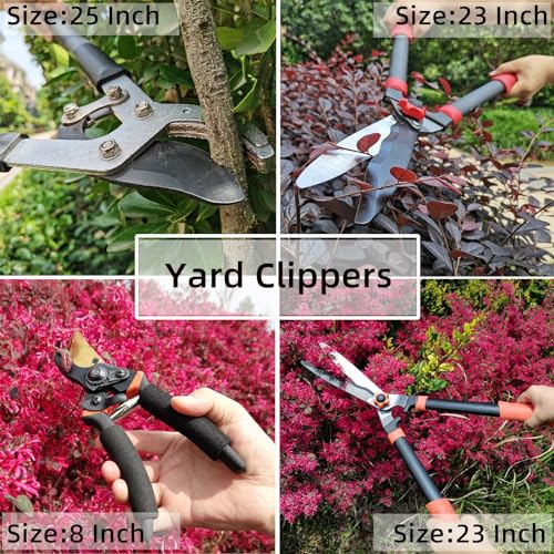 YRTSH Loppers, Hedge Shears & Pruners Combo Set, 3-Piece Hedge Clippers