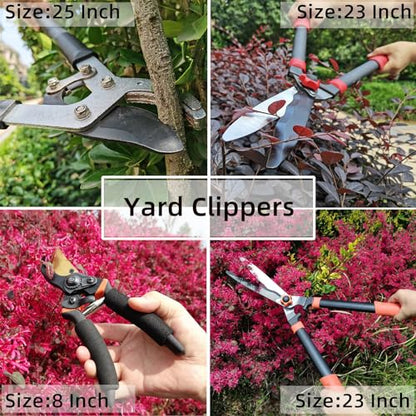 YRTSH Loppers, Hedge Shears & Pruners Combo Set, 3-Piece Hedge Clippers