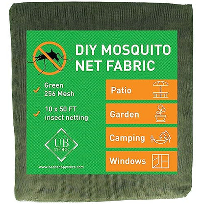 Green DIY Mosquito Net Fabric | 10x50 FT Netting | Insect Cover for Garden - color: Green, size: 10x50 FT