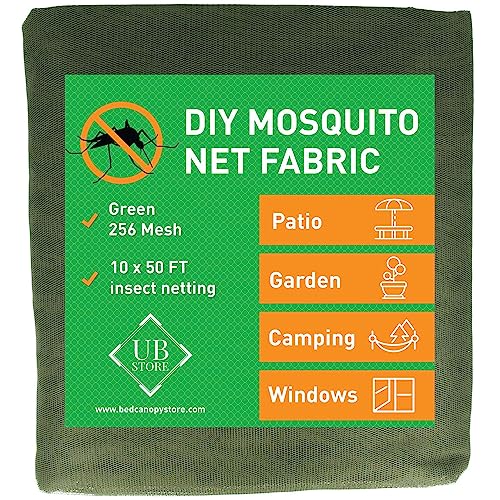 Green DIY Mosquito Net Fabric | 10x50 FT Netting | Insect Cover for Garden - color: Green, size: 10x50 FT