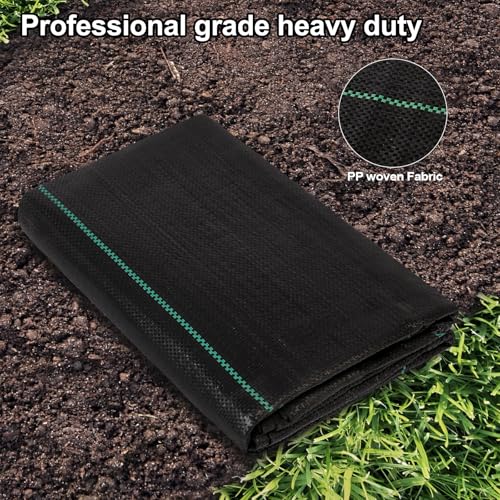 Jevrench 3.2 oz Heavy Duty Weed Barrier Landscape Fabric, 3.3 x 15 ft - size: 3.2oz - 3.3ft x 15ft