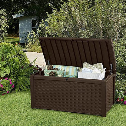 Keter Outdoor Storage Deck Box, Borneo 110 Gallon, Brown - color: Brown