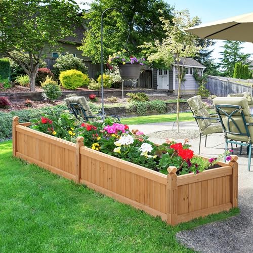 Yaheetech 90.5" Wooden Raised Garden Bed Rectangular Planter Box, 1Pcs - size: 90.5'' x 23'' x 16'' (LxWxH)