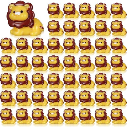 Threehoney 50 Pcs Mini Resin Animal, Miniature Figurines Bulk, Lion - style: Lion Style