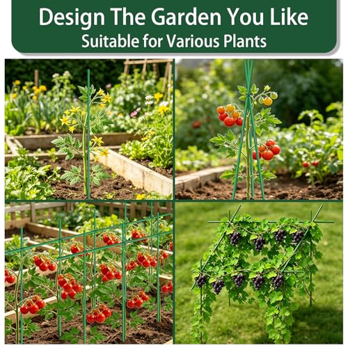 Garden Stakes 17Inch 40Pcs HOUNANG Adjustable Length Plant Support Stakes - size: 17inch 40pcs