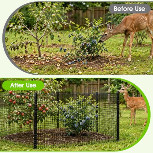 Deer Fence Netting for Garden, 5x100 FT Temporary Fence for Backyard - size: 5x100 FT