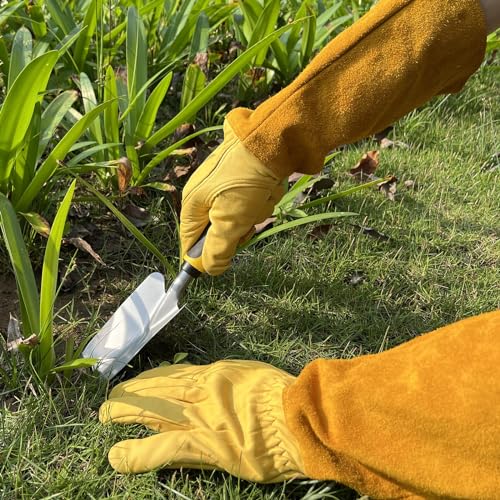 Thorn Proof Gardening Gloves, 100% Cowhide Comfortable Breathable for Rose Pruning, Cactus Handling and Gardening - size: X-Large(1 pair)