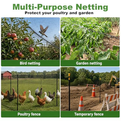4x50FT Deer Fence Netting for Garden, 55GSM Plastic Mesh Temporary Fence - size: 4x50FT